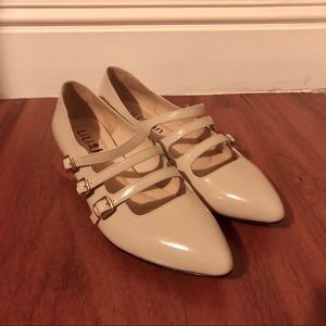 LiLi Jan Low Heel Nude Mary Jane Shoes
